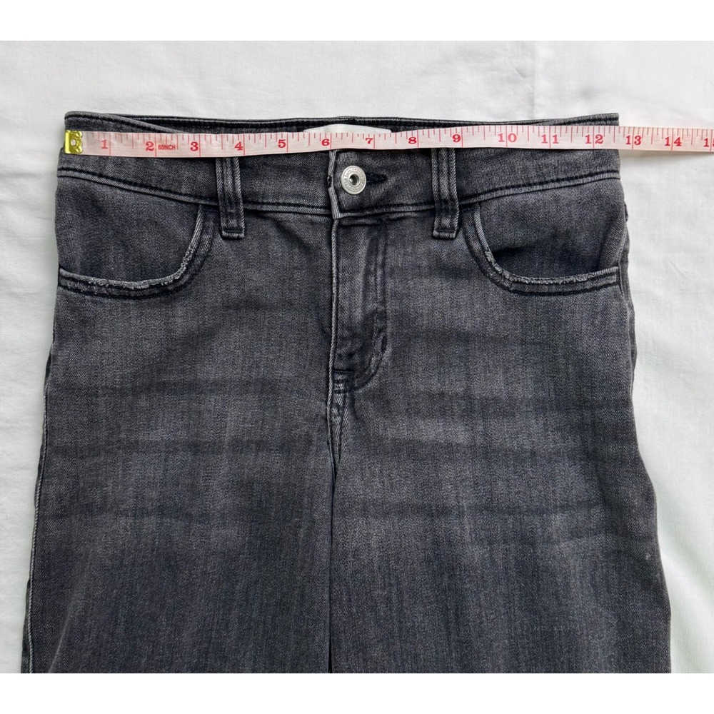 Abercrombie Kids High Rise Wide Leg Jeans Black Size 11/12 Regular Distressed - Picture 6 of 16